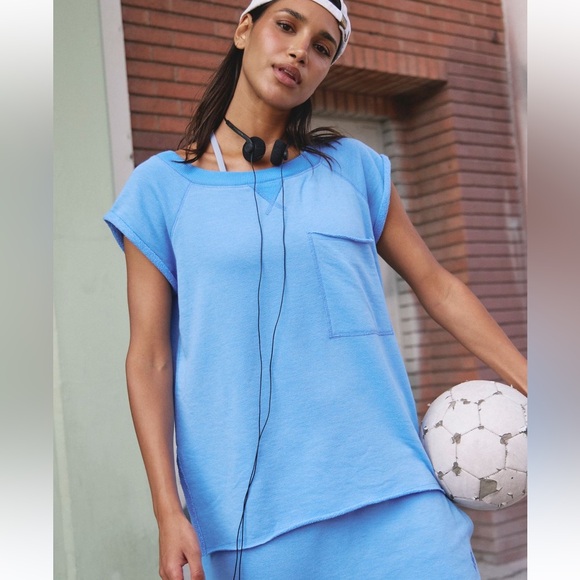 NWT FREE PEOPLE ONE TO BEAT SET RIVIERA BLUE - Picture 2 of 15